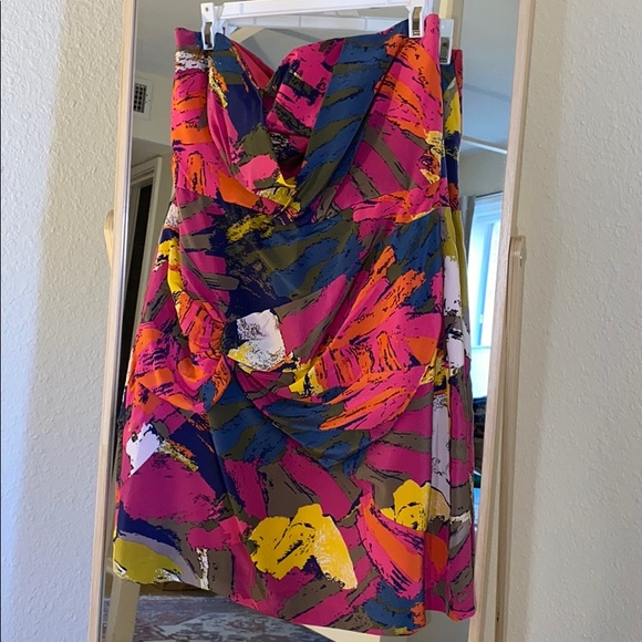 Tibi Printed Strapless Dress Sz. 8 - Picture 2 of 4
